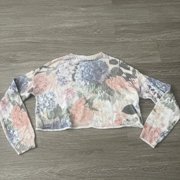 Show Me Your Mumu womens Cropped Sweater Floral Bloom size medium Hydrangea - Picture 4 of 4